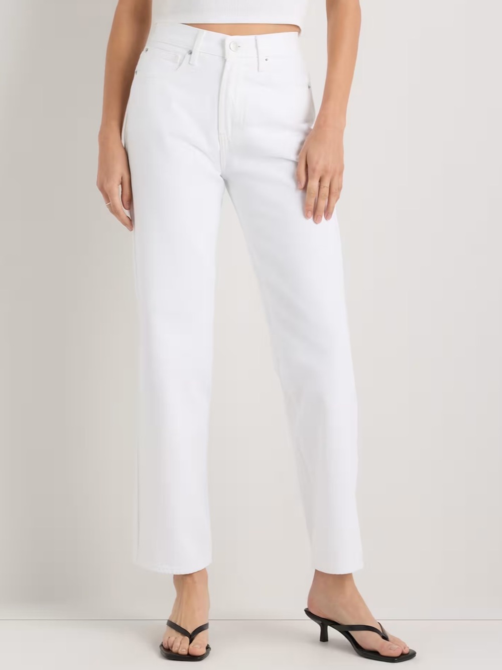 Quince Bella Stretch Straight Jeans - Cloud White Sz 29